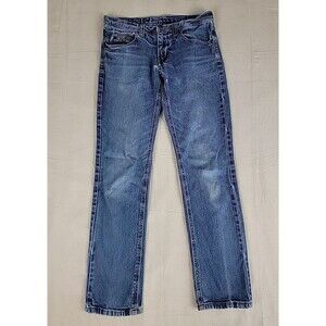 Empyre‎ Jeans Mens 31x30.5 Straight Stretch Distressed Med. Blue Mid Rise Skater